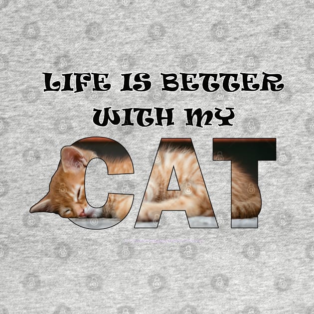 Life is better with my cat - ginger cat oil painting word art by DawnDesignsWordArt